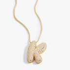 Pavé-Bubble-Initialen-Kette