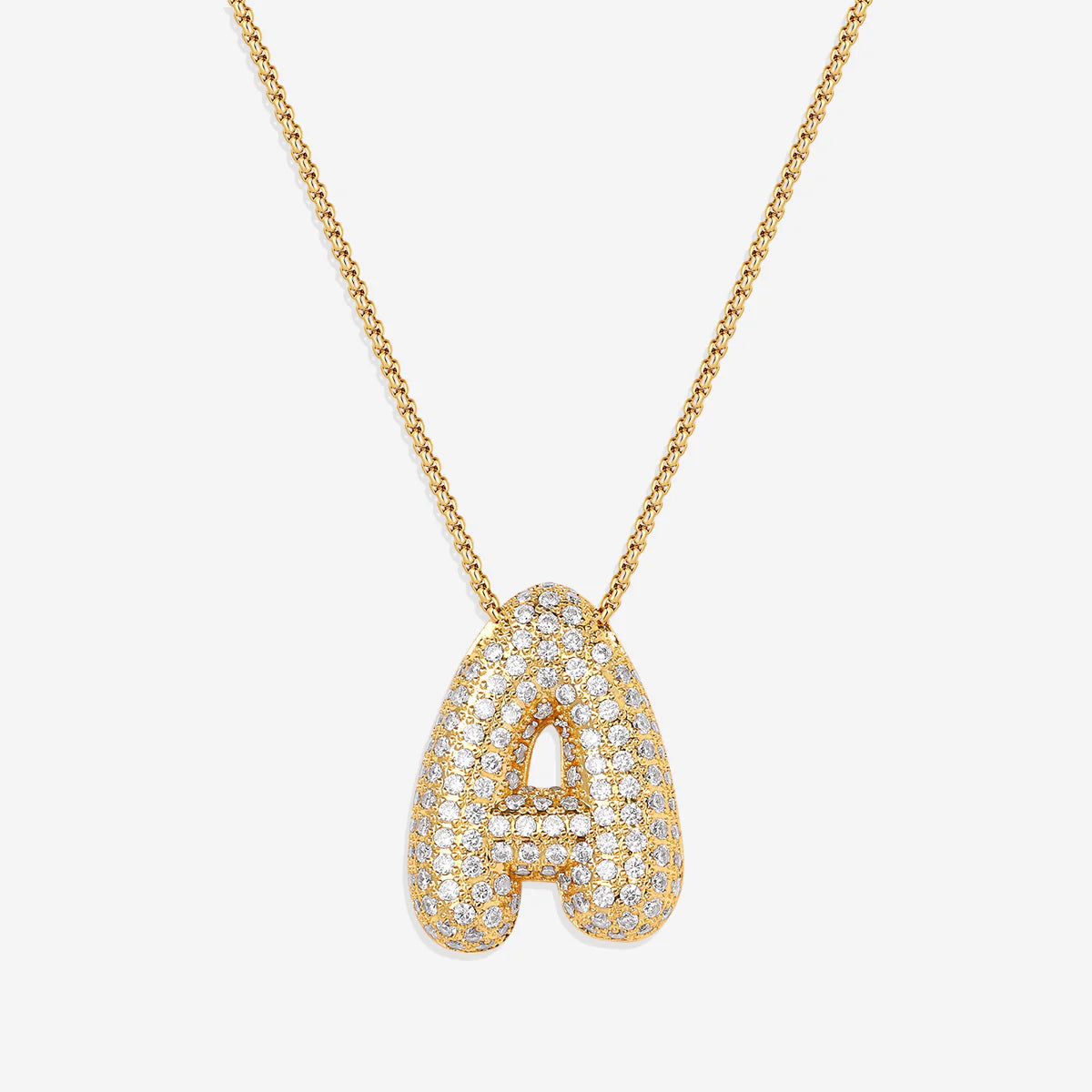Pavé-Bubble-Initialen-Kette