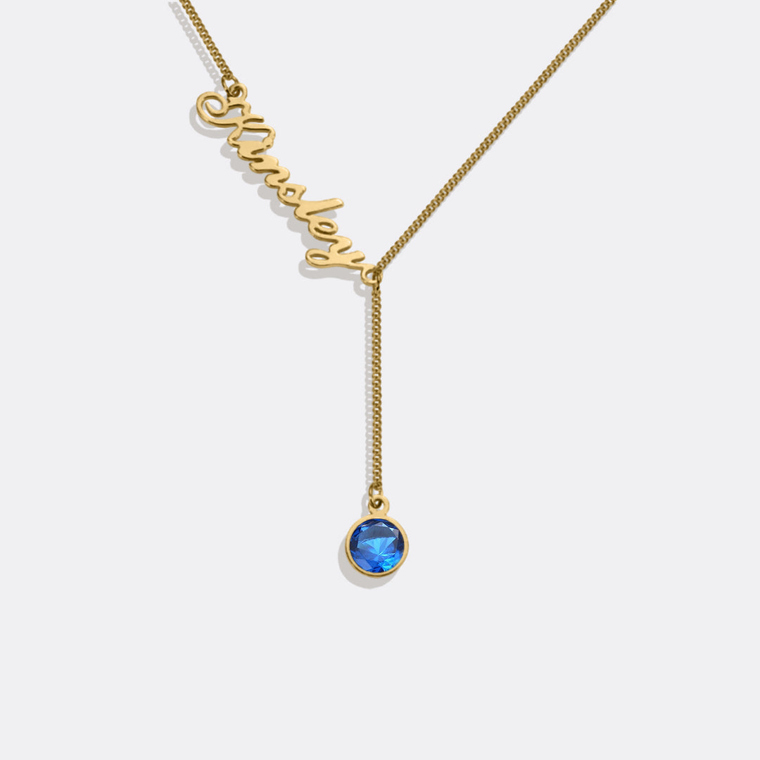 Personalisierte Kette - Name & Geburtsstein