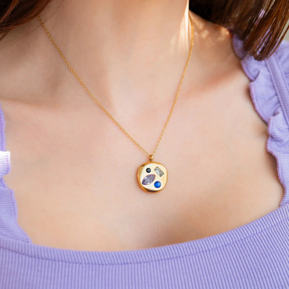 Personalisierte Geburtsstein Halskette mit Zirkonia