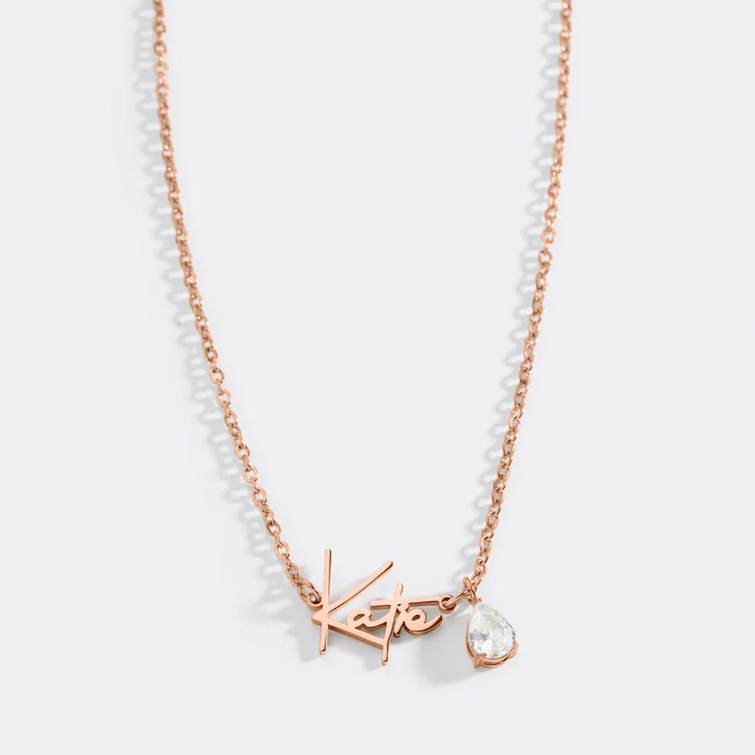 Minimalistische Namenskette – personalisiert aus Edelstahl