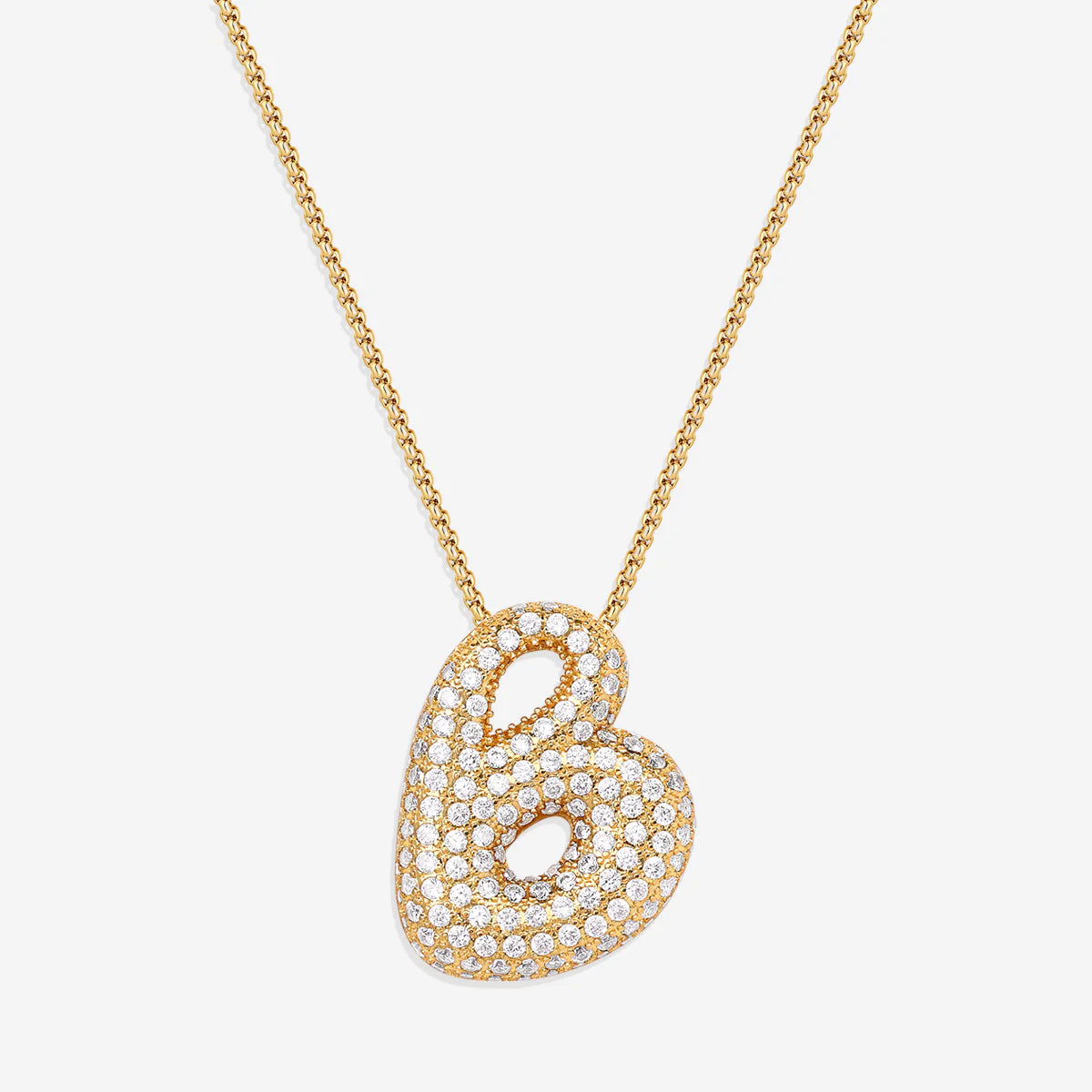 Pavé-Bubble-Initialen-Kette