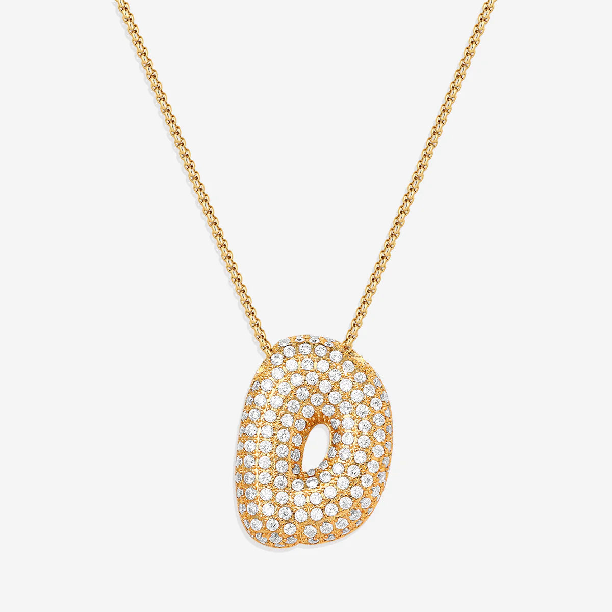 Pavé-Bubble-Initialen-Kette
