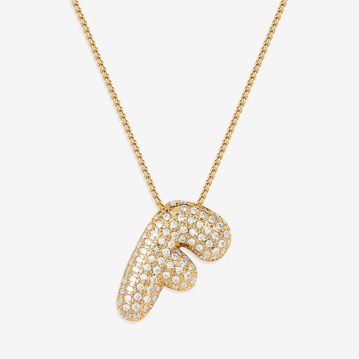 Pavé-Bubble-Initialen-Kette