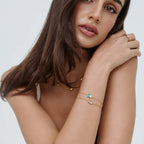 Stainless Steel Bracelet Heart-shaped Zircon Bracelet Color