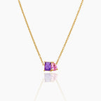 Rectangular Teardrop Zircon Simple Necklace