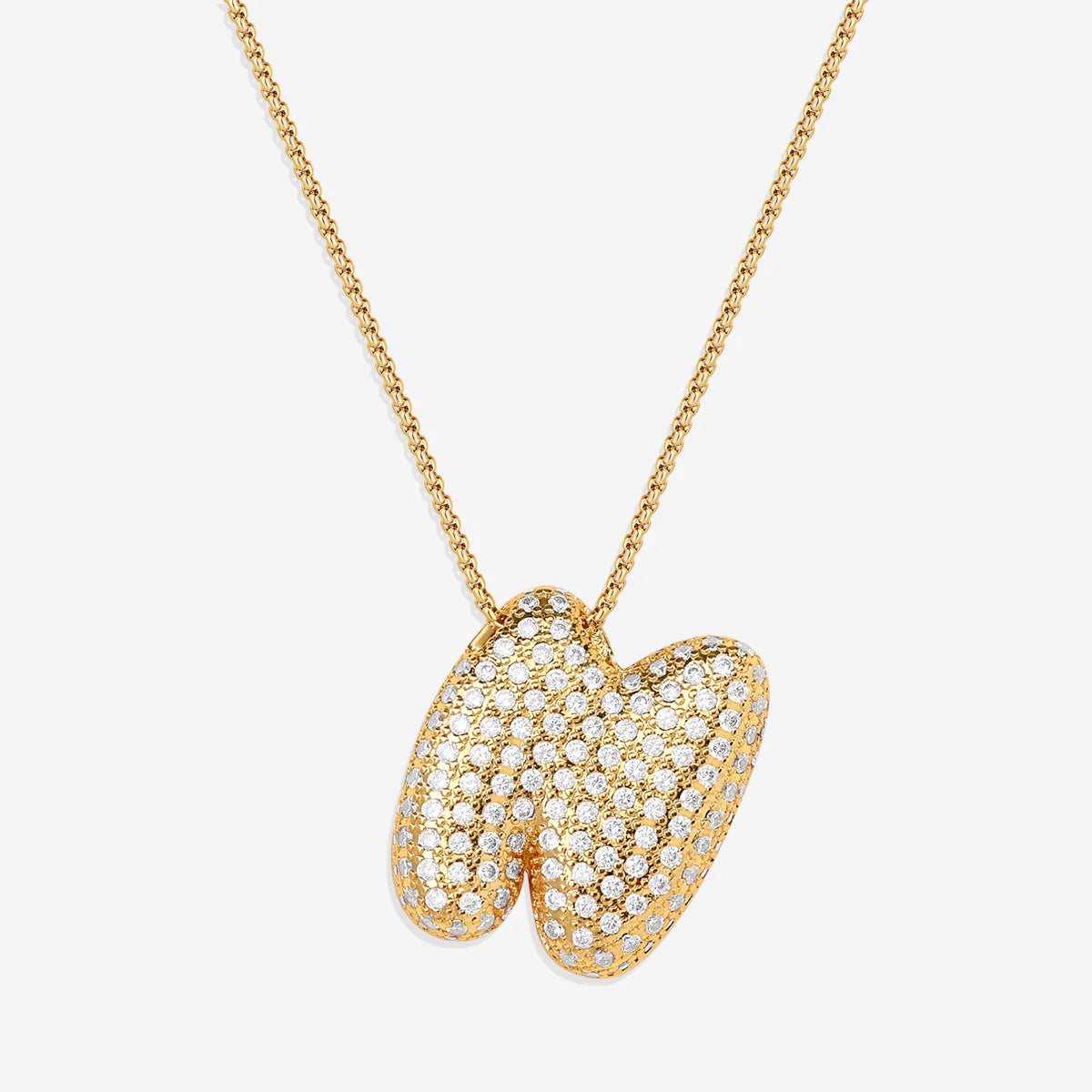 Pavé-Bubble-Initialen-Kette