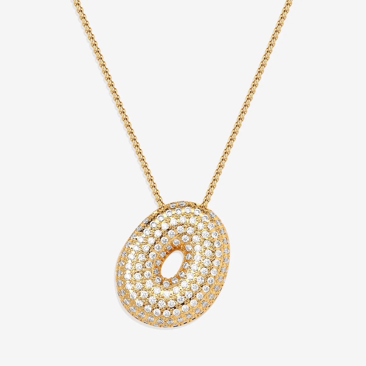 Pavé-Bubble-Initialen-Kette
