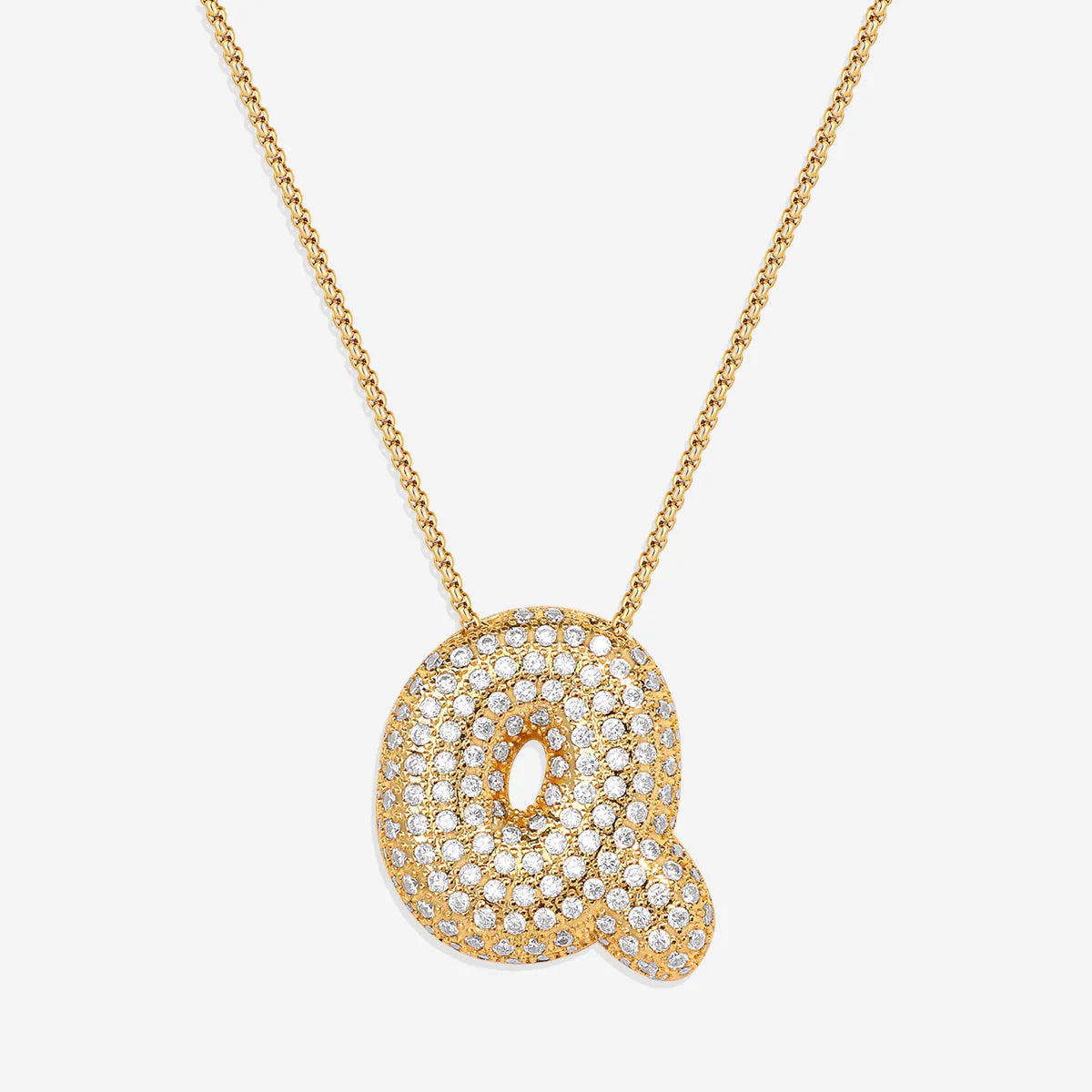 Pavé-Bubble-Initialen-Kette