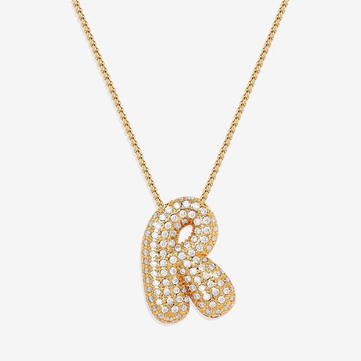 Pavé-Bubble-Initialen-Kette