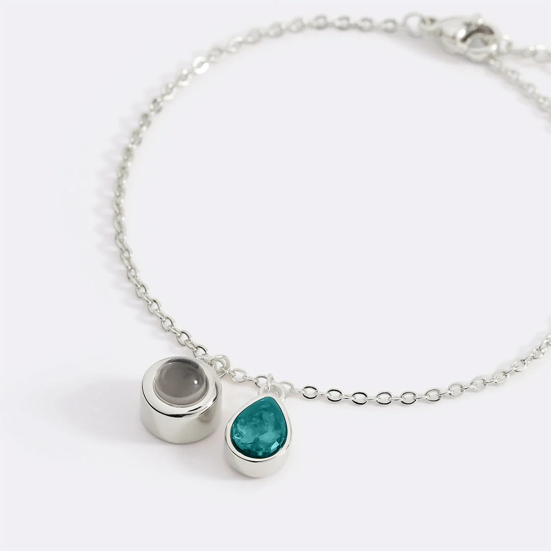 Personalisiertes Fotoarmband mit Geburtsstein