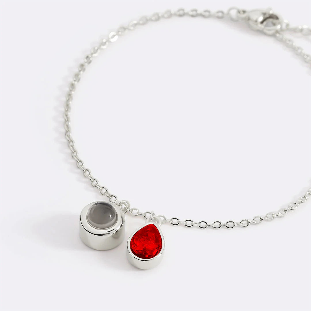 Personalisiertes Fotoarmband mit Geburtsstein