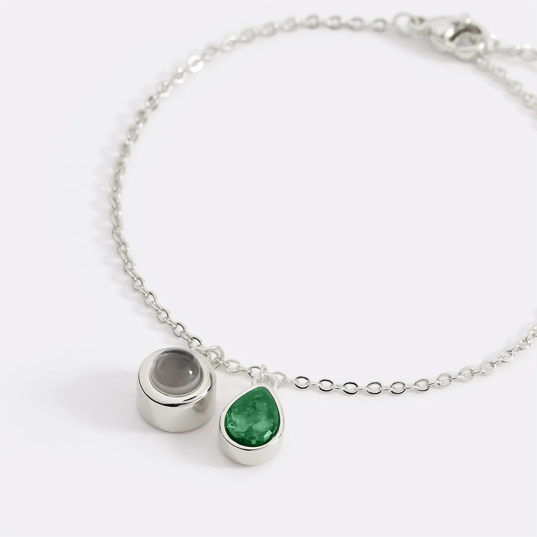 Personalisiertes Fotoarmband mit Geburtsstein