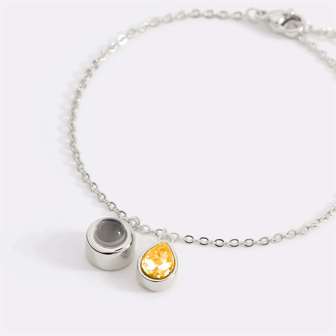 Personalisiertes Fotoarmband mit Geburtsstein