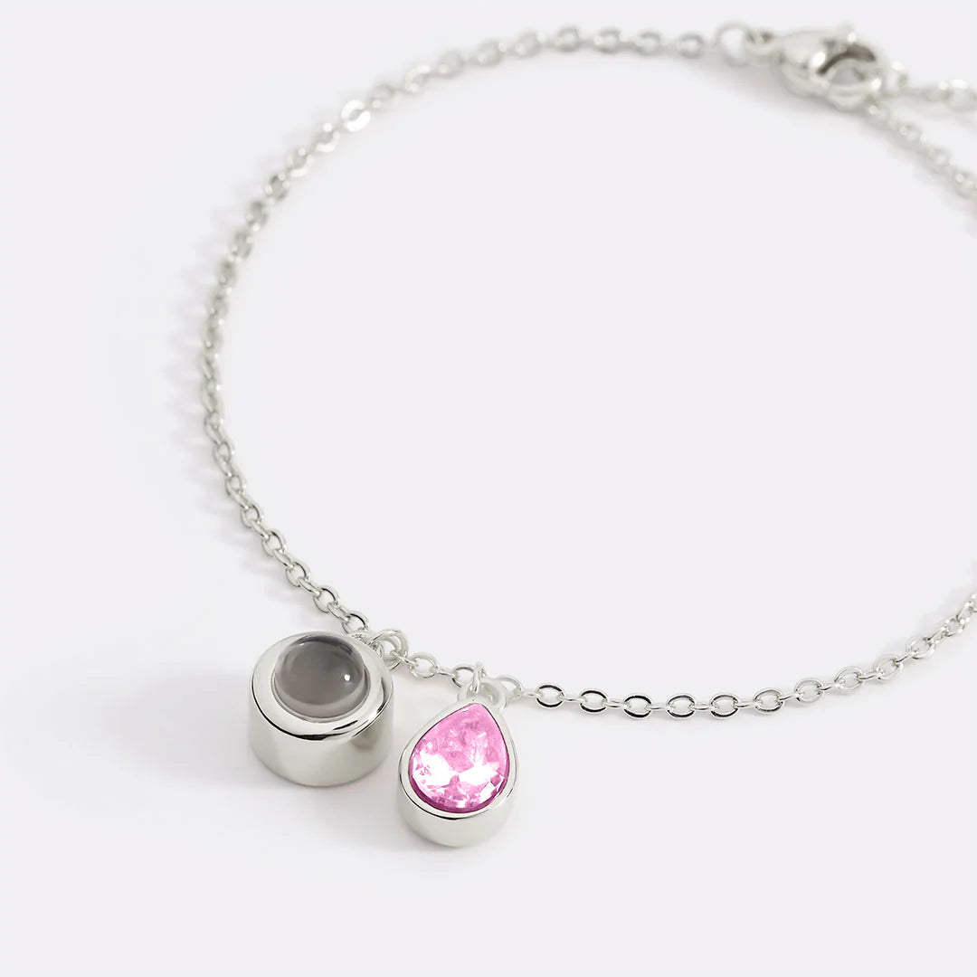 Personalisiertes Fotoarmband mit Geburtsstein