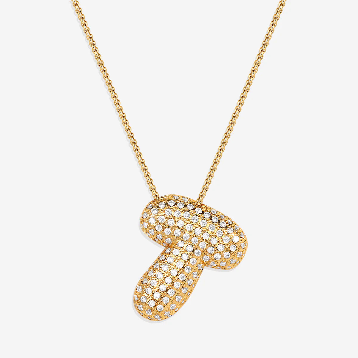 Pavé-Bubble-Initialen-Kette
