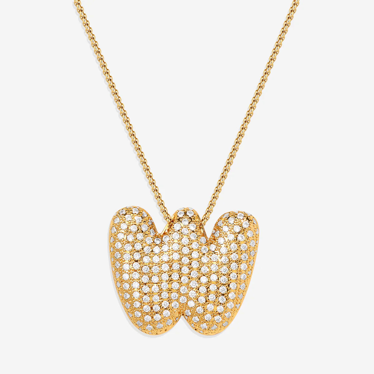 Pavé-Bubble-Initialen-Kette